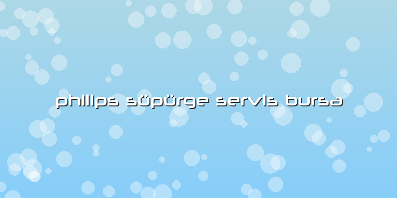 Philips Süpürge Servis Bursa