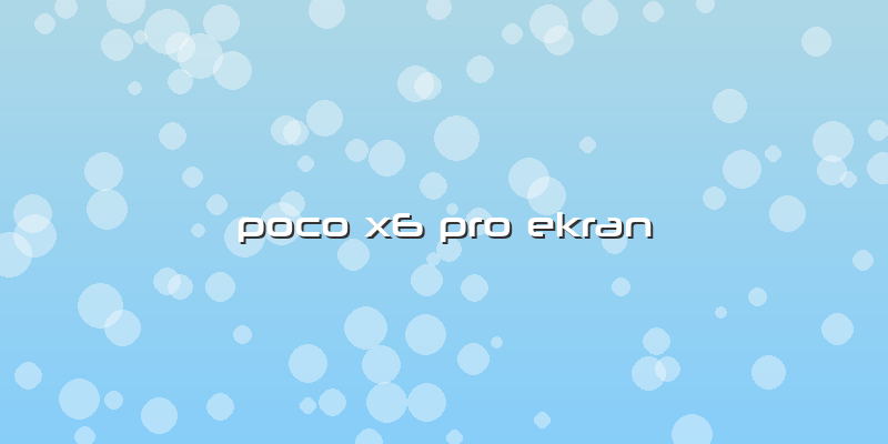 Poco X6 Pro Ekran