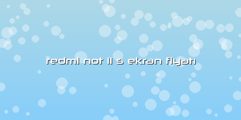 Redmi Not 11 S Ekran Fiyatı