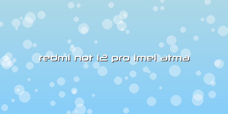 Redmi Not 12 Pro Imei Atma