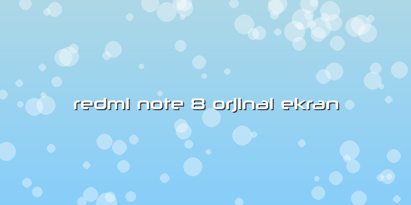 Redmi Note 8 Orjinal Ekran