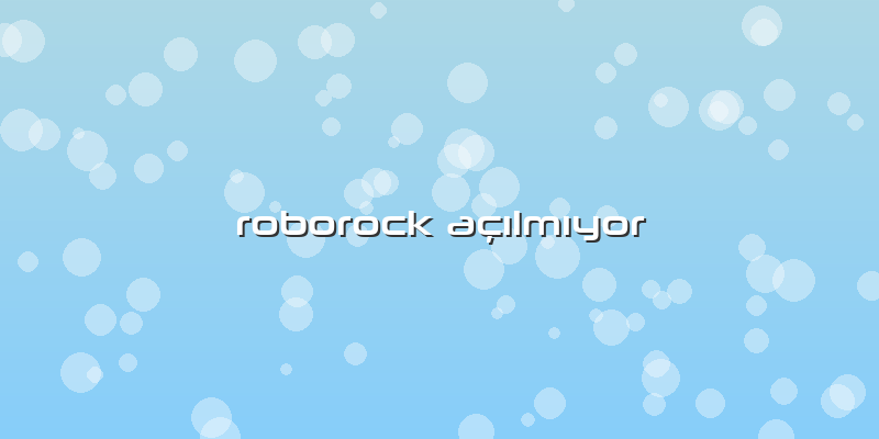 Roborock Açılmıyor