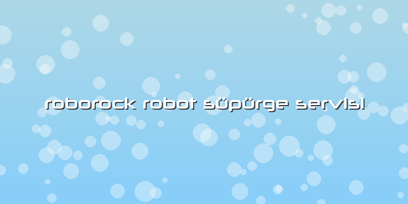 Roborock Robot Süpürge Özel Servisi