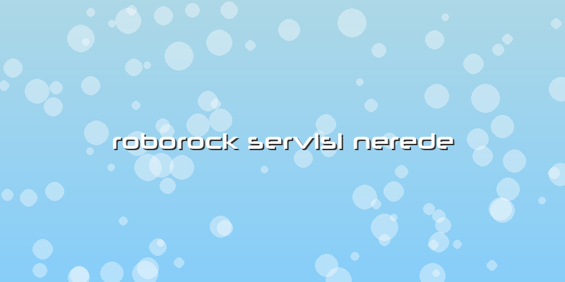 Roborock Özel Servisi Nerede
