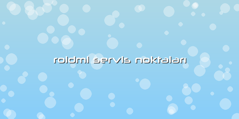 Roidmi Servis Noktaları