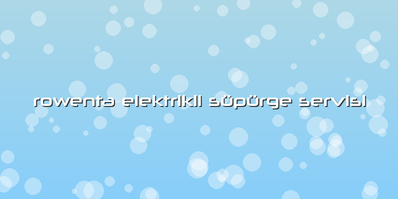Rowenta Elektrikli Süpürge Servisi