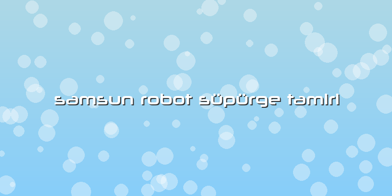 Samsun Robot Süpürge Tamiri