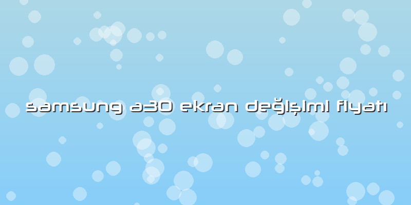Samsung A30 Ekran Değişimi Fiyatı
