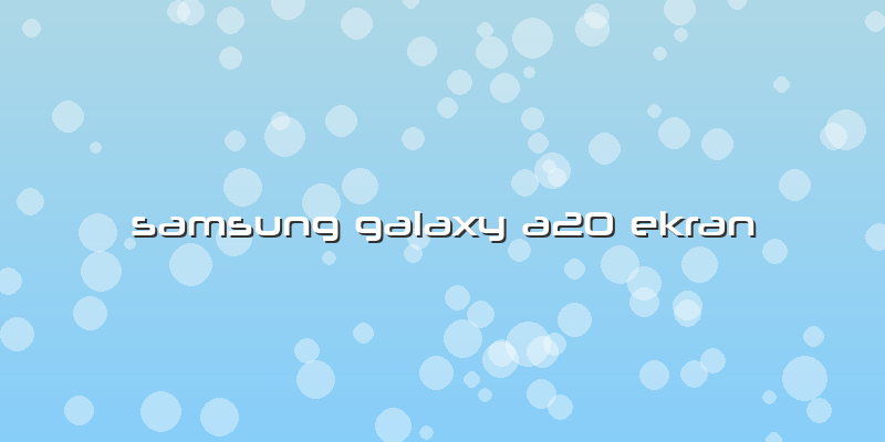Samsung Galaxy A20 Ekran