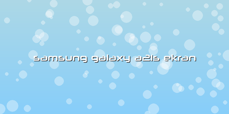 Samsung Galaxy A21s Ekran