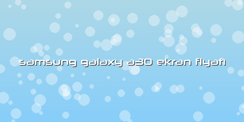 Samsung Galaxy A30 Ekran Fiyatı