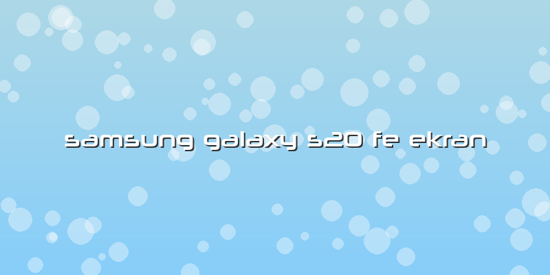 Samsung Galaxy S20 Fe Ekran