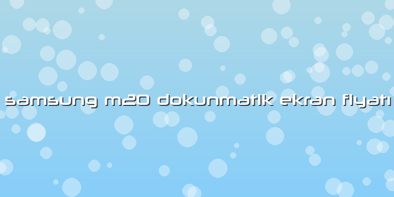 Samsung M20 Dokunmatik Ekran Fiyatı