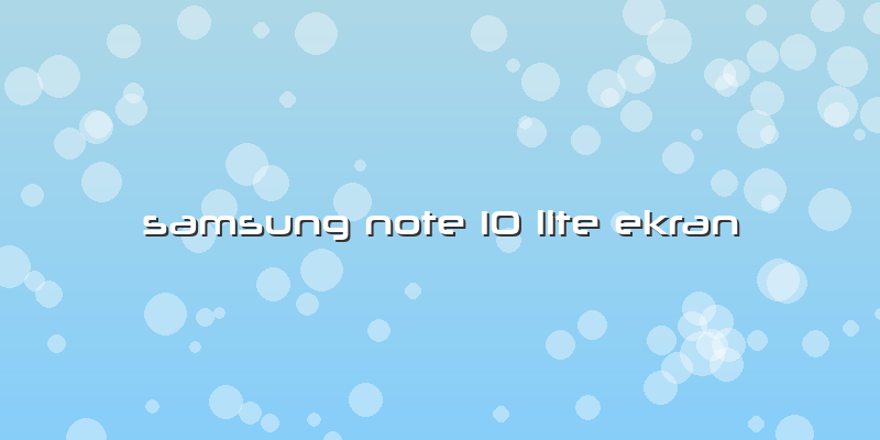 Samsung Note 10 Lite Ekran