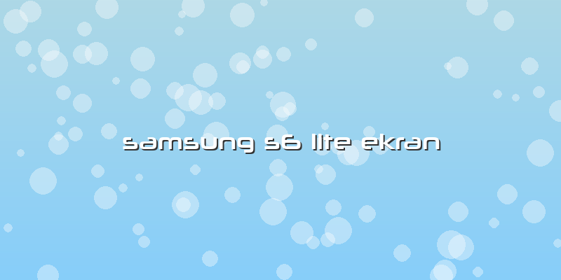 Samsung S6 Lite Ekran