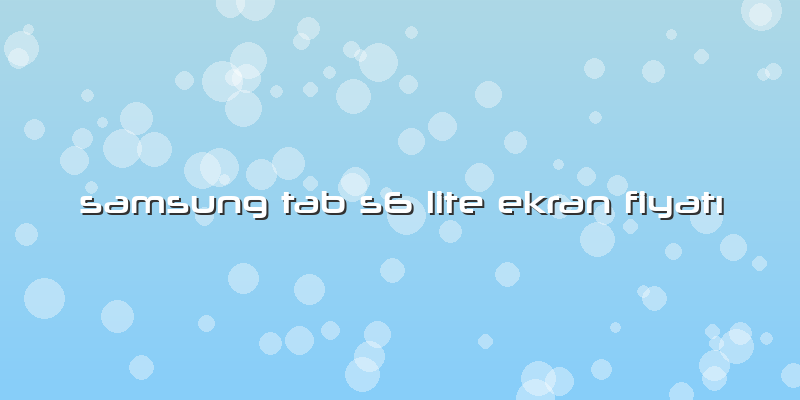 Samsung Tab S6 Lite Ekran Fiyatı