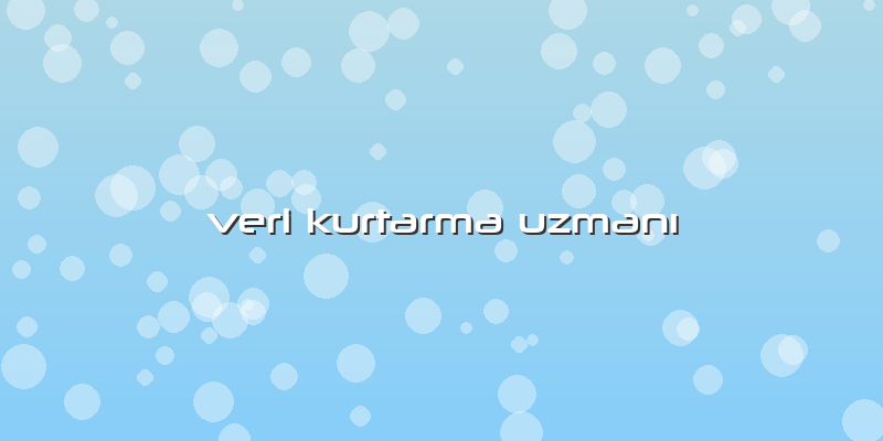 Veri Kurtarma Uzmanı