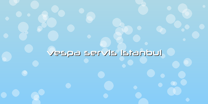 Vespa Servis Istanbul