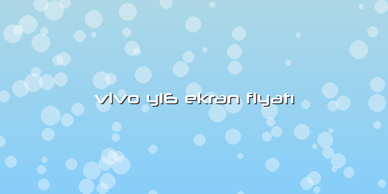 Vivo Y16 Ekran Fiyatı