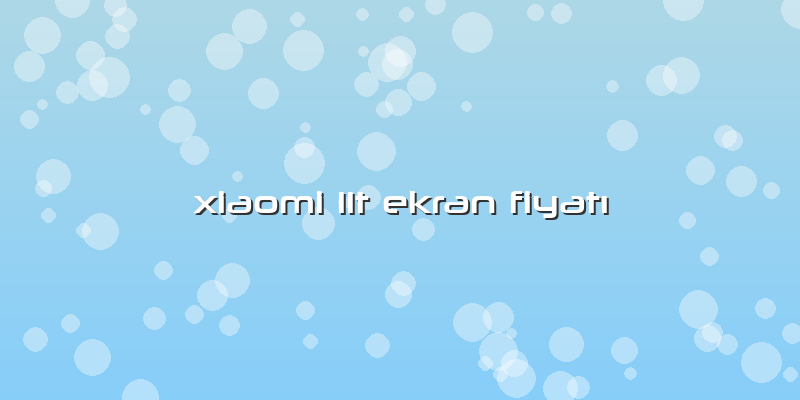 Xiaomi 11t Ekran Fiyatı