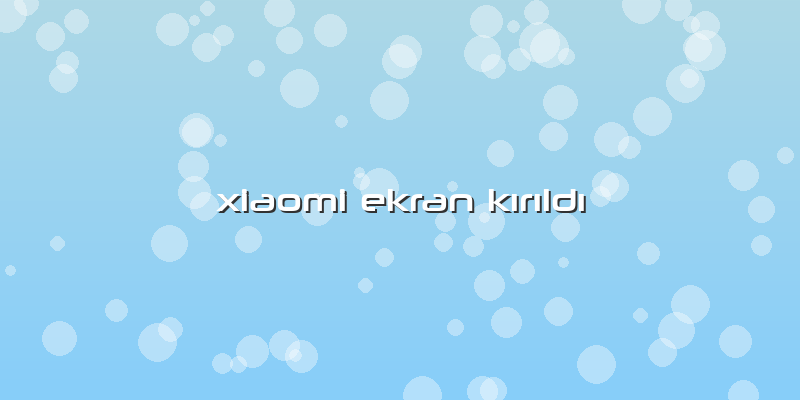 Xiaomi Ekran Kırıldı