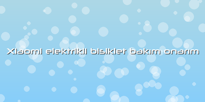 Xiaomi Elektrikli Bisiklet Bakım Onarım