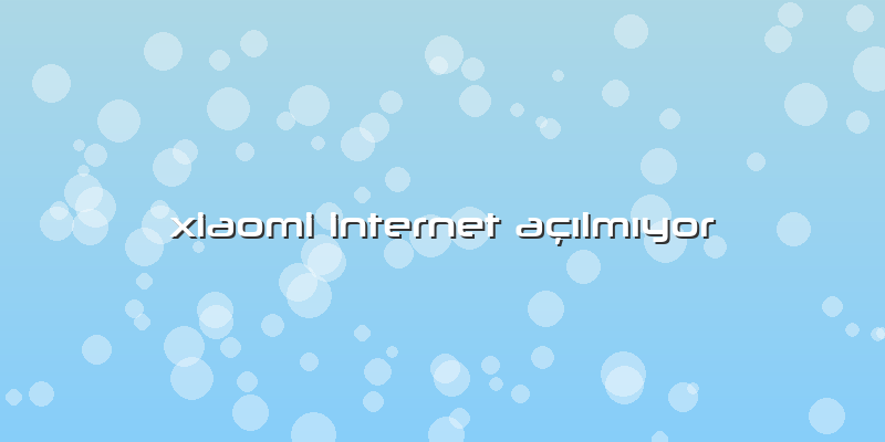 Xiaomi Internet Açılmıyor
