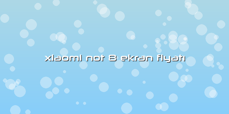 Xiaomi Not 8 Ekran Fiyatı