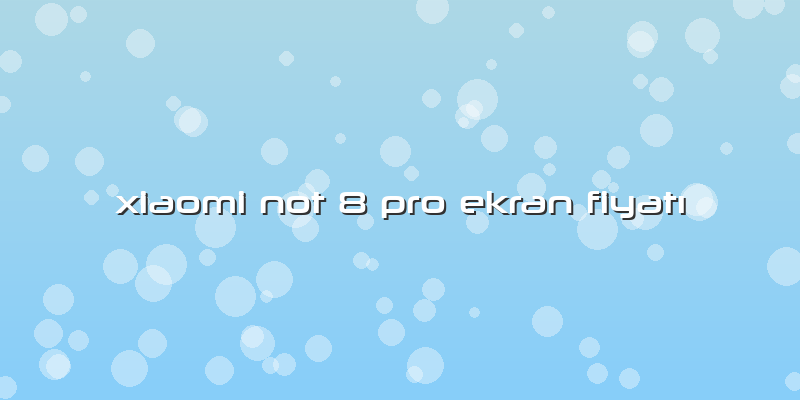 Xiaomi Not 8 Pro Ekran Fiyatı