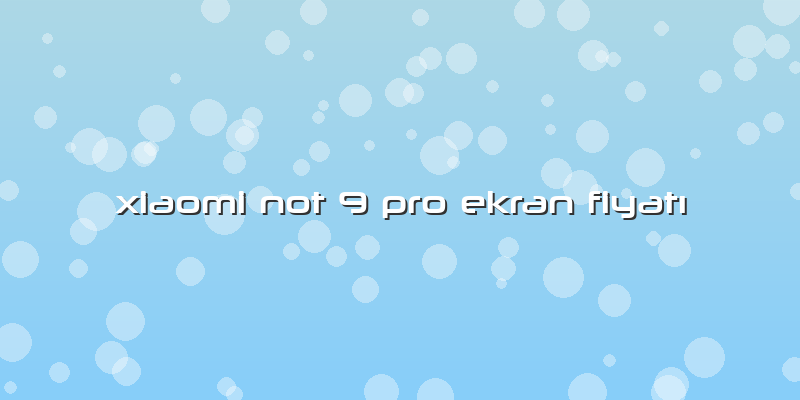 Xiaomi Not 9 Pro Ekran Fiyatı