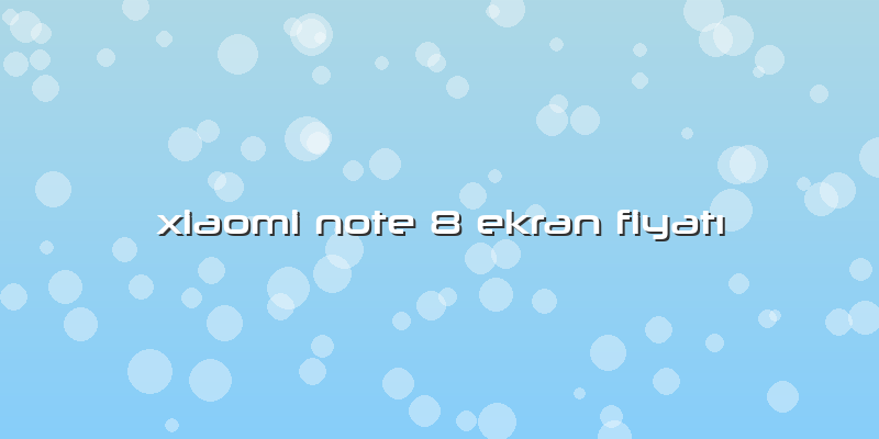 Xiaomi Note 8 Ekran Fiyatı