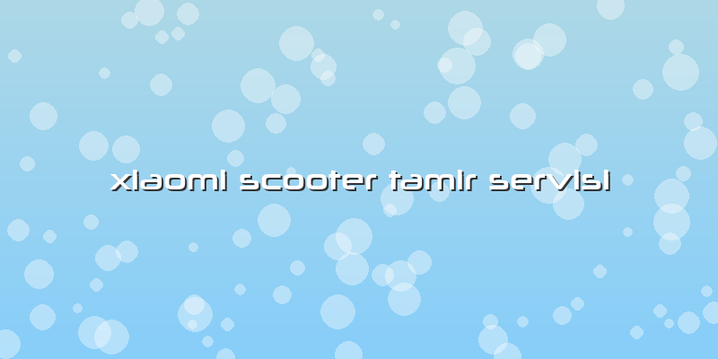 Xiaomi Scooter Tamir Servisi