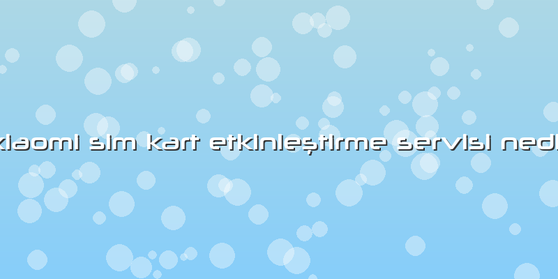 Xiaomi Sim Kart Etkinleştirme Servisi Nedir