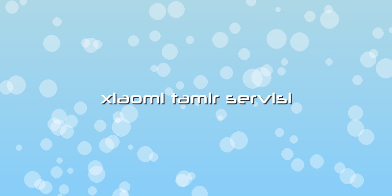 Xiaomi Tamir Servisi
